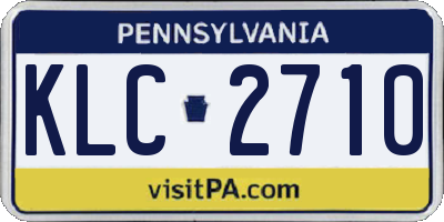 PA license plate KLC2710