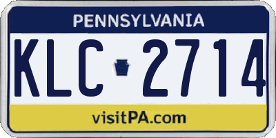 PA license plate KLC2714