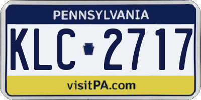 PA license plate KLC2717