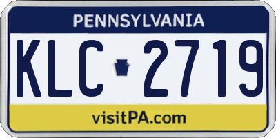 PA license plate KLC2719
