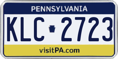 PA license plate KLC2723