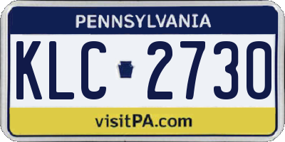 PA license plate KLC2730