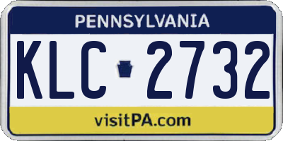 PA license plate KLC2732