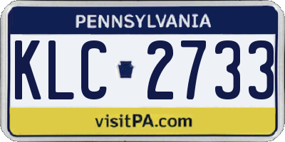 PA license plate KLC2733