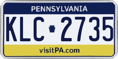 PA license plate KLC2735