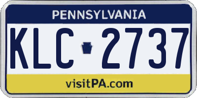 PA license plate KLC2737