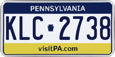 PA license plate KLC2738