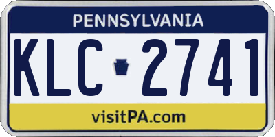 PA license plate KLC2741