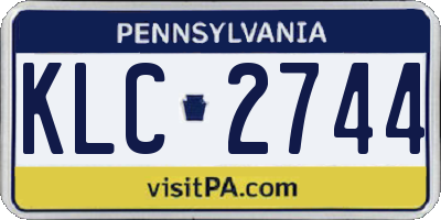 PA license plate KLC2744