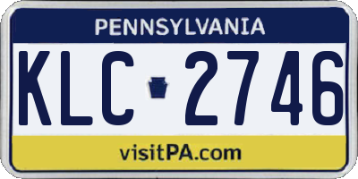 PA license plate KLC2746