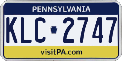PA license plate KLC2747