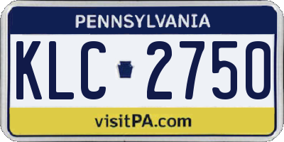 PA license plate KLC2750