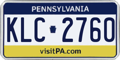 PA license plate KLC2760