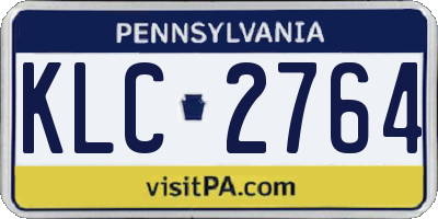 PA license plate KLC2764