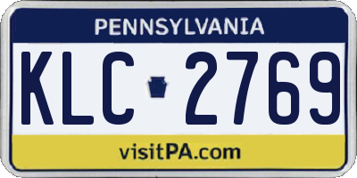 PA license plate KLC2769