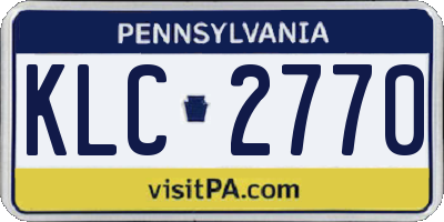 PA license plate KLC2770