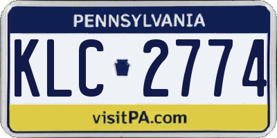 PA license plate KLC2774