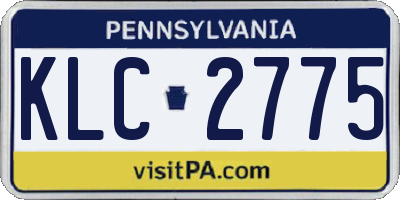PA license plate KLC2775