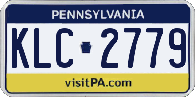 PA license plate KLC2779