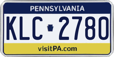PA license plate KLC2780