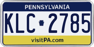 PA license plate KLC2785