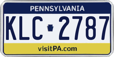 PA license plate KLC2787