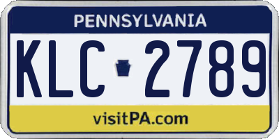 PA license plate KLC2789