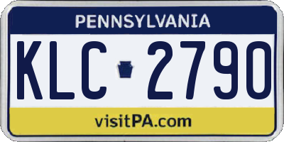 PA license plate KLC2790