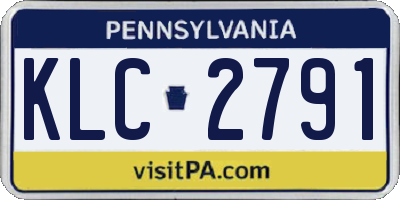 PA license plate KLC2791