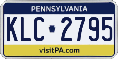 PA license plate KLC2795