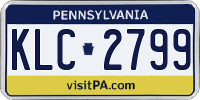 PA license plate KLC2799