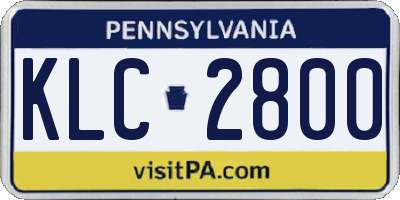 PA license plate KLC2800
