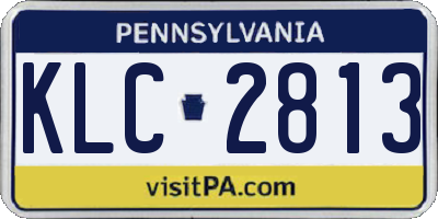 PA license plate KLC2813