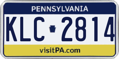 PA license plate KLC2814