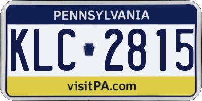 PA license plate KLC2815