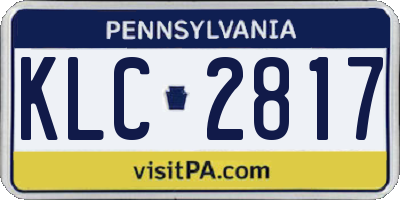 PA license plate KLC2817