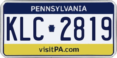 PA license plate KLC2819