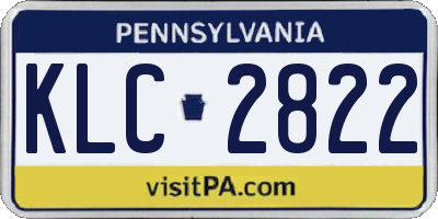 PA license plate KLC2822