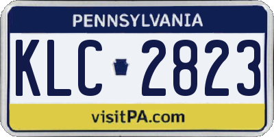 PA license plate KLC2823