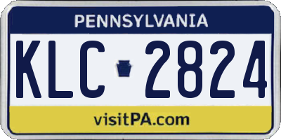 PA license plate KLC2824