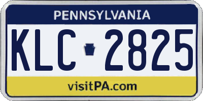 PA license plate KLC2825
