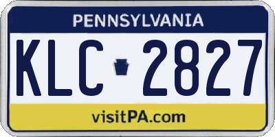 PA license plate KLC2827