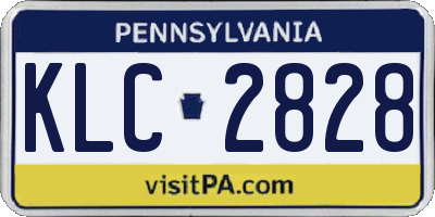 PA license plate KLC2828
