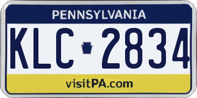 PA license plate KLC2834