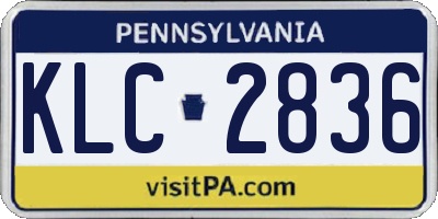 PA license plate KLC2836