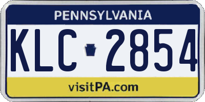 PA license plate KLC2854