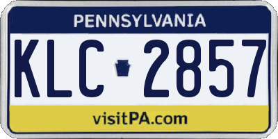 PA license plate KLC2857