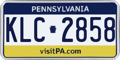 PA license plate KLC2858