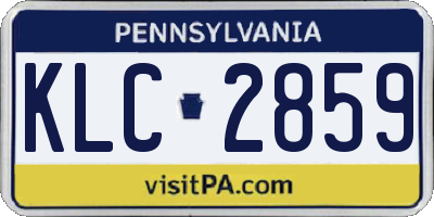 PA license plate KLC2859