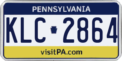 PA license plate KLC2864